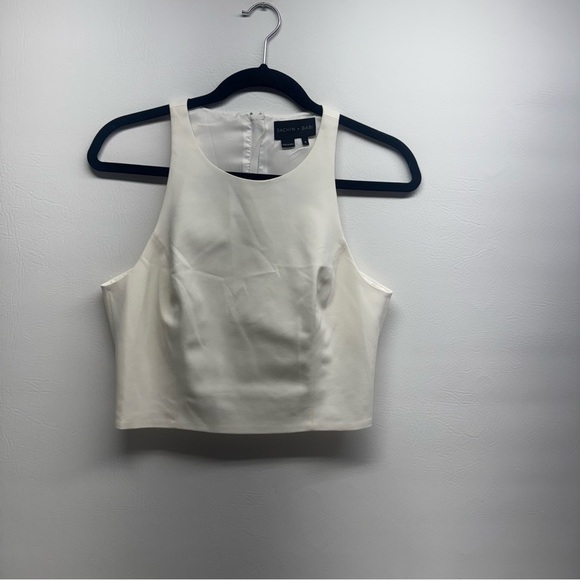 Sachin + BABI racer back crop top Elegant White Sleeveless Top S - Picture 2 of 8